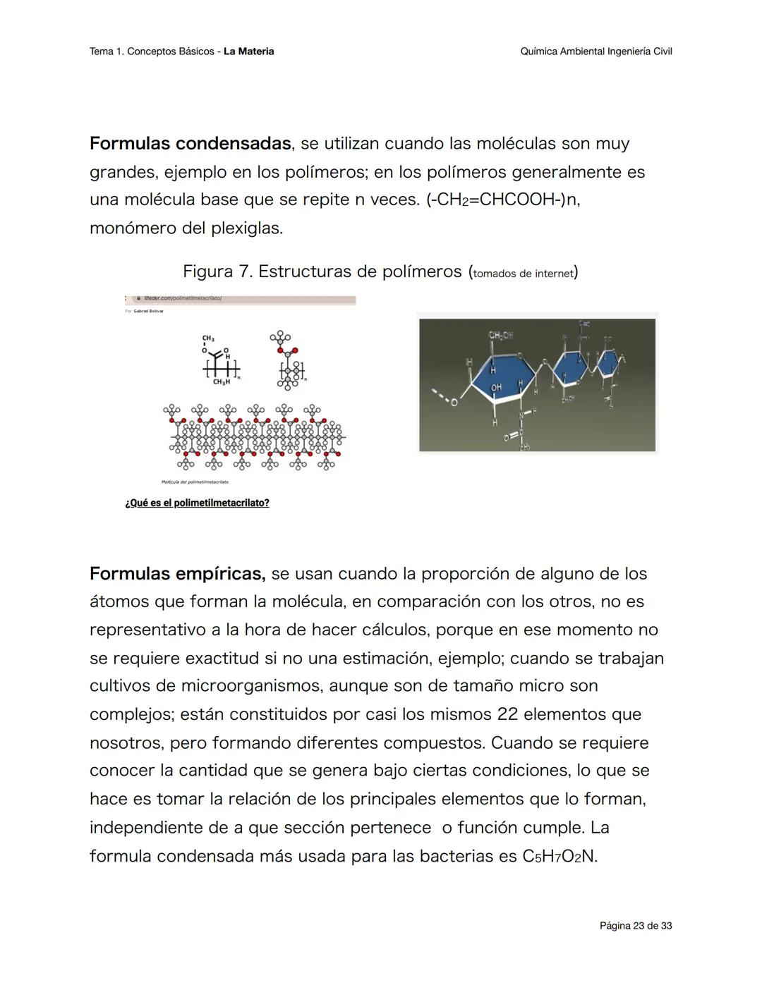 Tema 1. Conceptos Básicos - La Materia
Química Ambiental Ingeniería Civil
Conceptos básicos - primera parte
Objetivos esperados
Al terminar