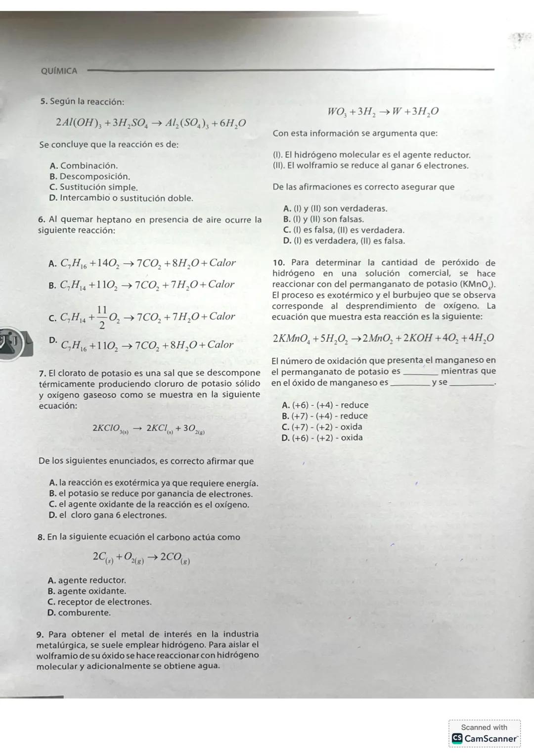 ## 4. QUÍMICA
La química es la ciencia que estudia las propiedades,
estructura y cambios que experimenta un material
al participar en reacc