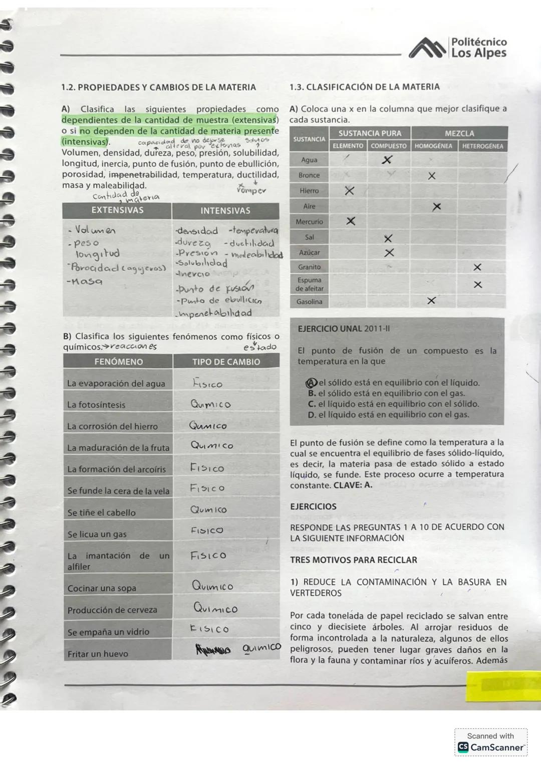 ## 4. QUÍMICA
La química es la ciencia que estudia las propiedades,
estructura y cambios que experimenta un material
al participar en reacc