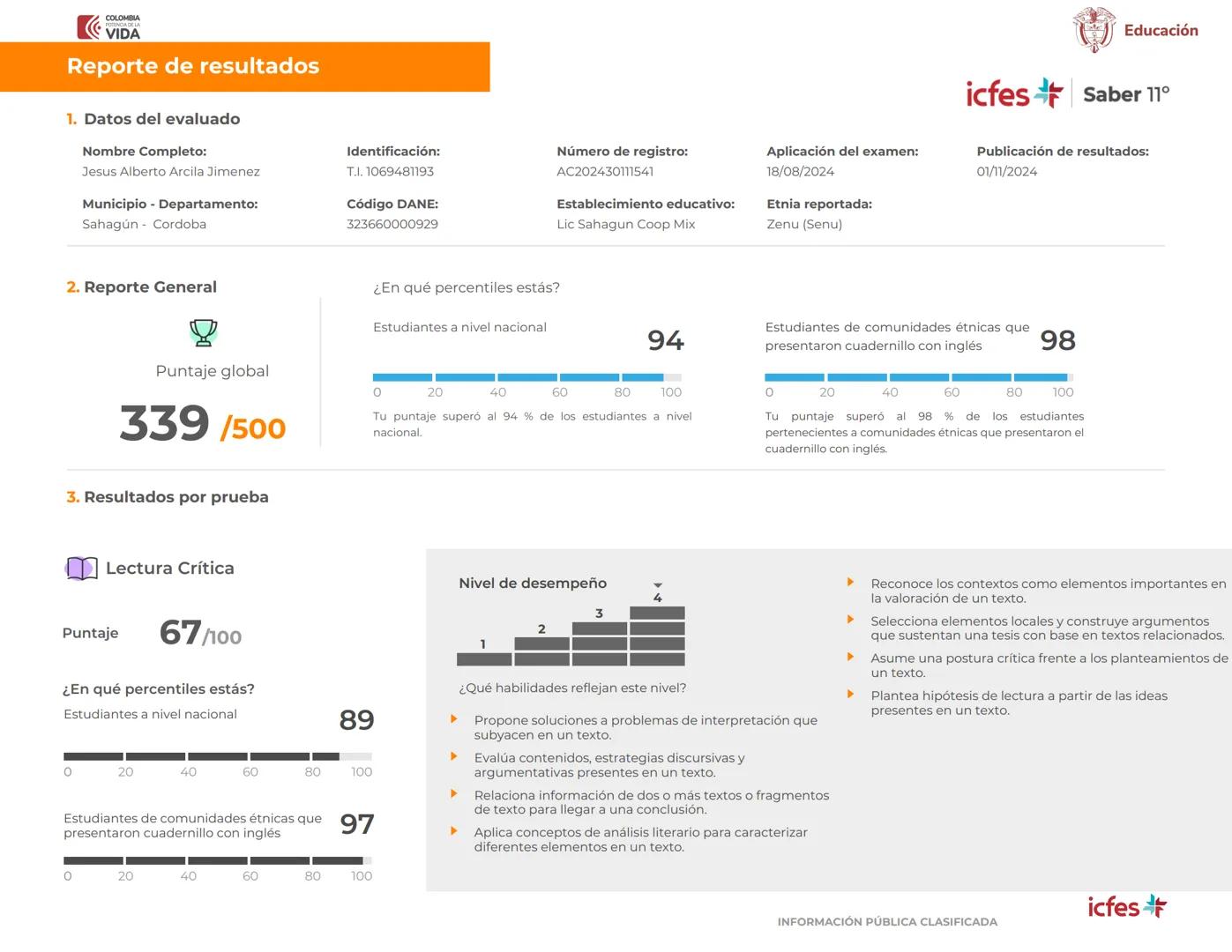 COLOMBIA
VIDA
¿Cómo entender mis resultados?
Educación
icfes Saber 11°
No te quedes solo con este
reporte.
Conoce todo lo que puede hacer
co