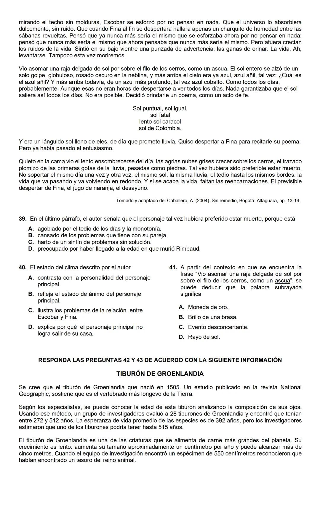 LECTURA CRÍTICA 2022-1
RESPONDA LAS PREGUNTAS 1 A 5 DE
ACUERDO CON LA SIGUIENTE INFORMACIÓN
MUERTOS DE HAMBRE
Me hacen falta muchas cosas pe