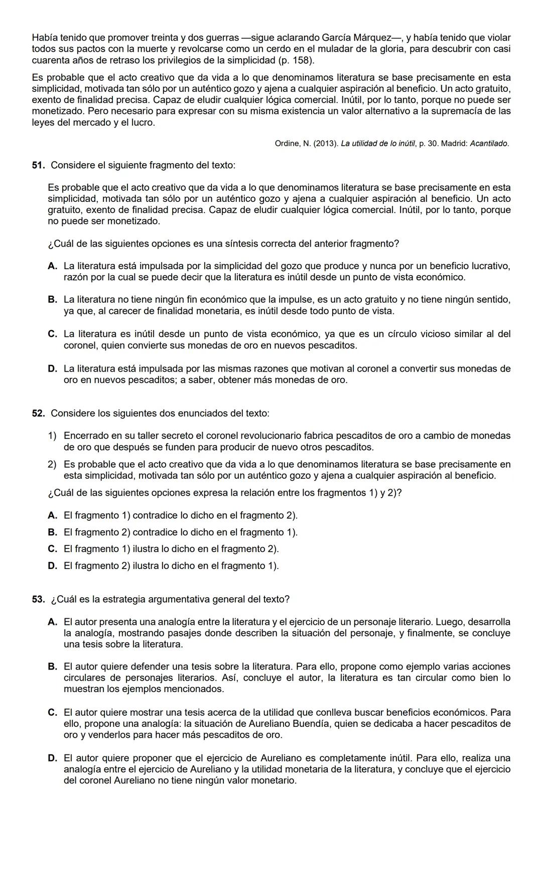 LECTURA CRÍTICA 2022-1
RESPONDA LAS PREGUNTAS 1 A 5 DE
ACUERDO CON LA SIGUIENTE INFORMACIÓN
MUERTOS DE HAMBRE
Me hacen falta muchas cosas pe