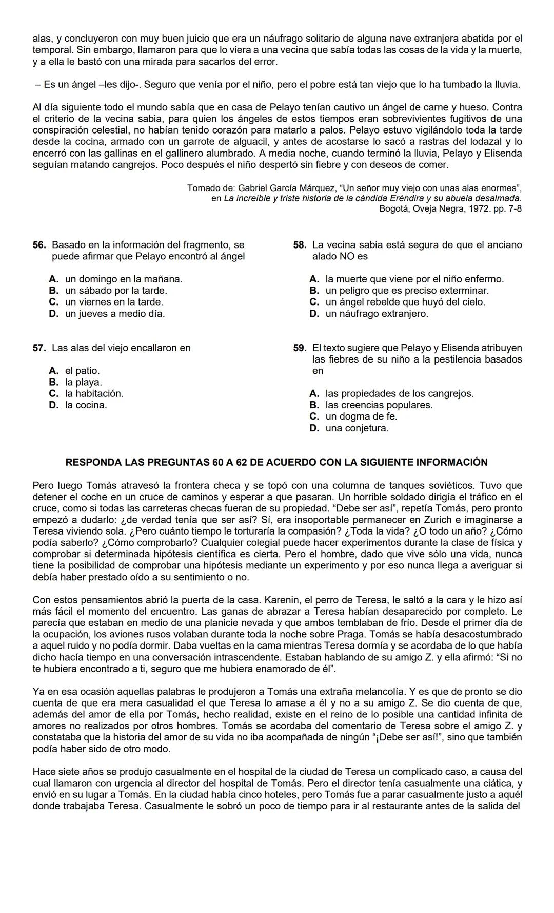 LECTURA CRÍTICA 2022-1
RESPONDA LAS PREGUNTAS 1 A 5 DE
ACUERDO CON LA SIGUIENTE INFORMACIÓN
MUERTOS DE HAMBRE
Me hacen falta muchas cosas pe