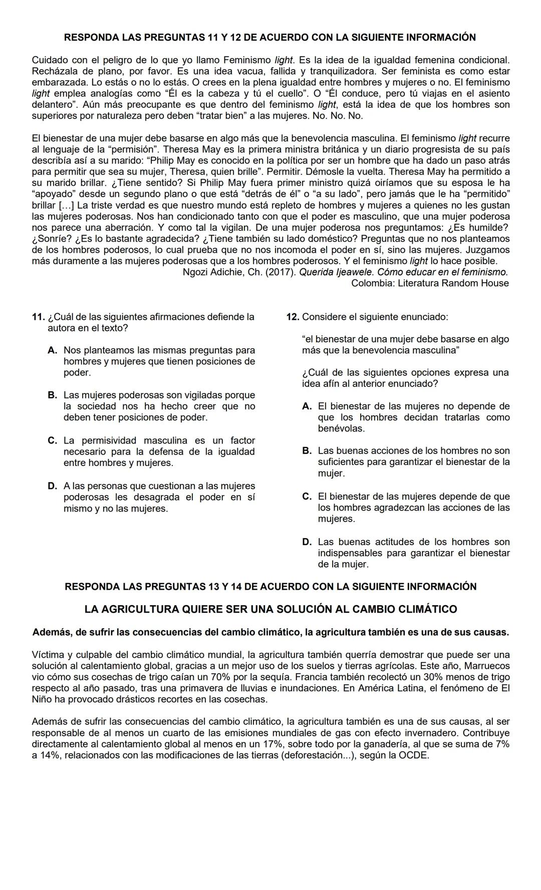LECTURA CRÍTICA 2022-1
RESPONDA LAS PREGUNTAS 1 A 5 DE
ACUERDO CON LA SIGUIENTE INFORMACIÓN
MUERTOS DE HAMBRE
Me hacen falta muchas cosas pe