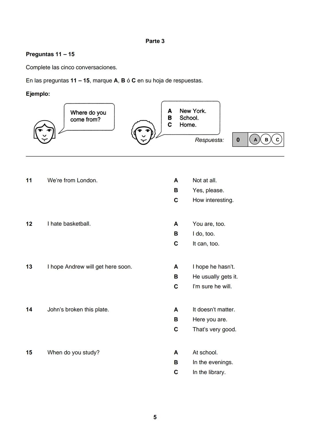 EGoogES
EXAMEN TIPO
Inglés
VERIFIQUE QUE SUS APELLIDOS Y NOMBRES ESTÉN CORRECTOS EN LA HOJA DE RESPUESTAS. EL NÚMERO QUE
APARECE EN LA PARTE