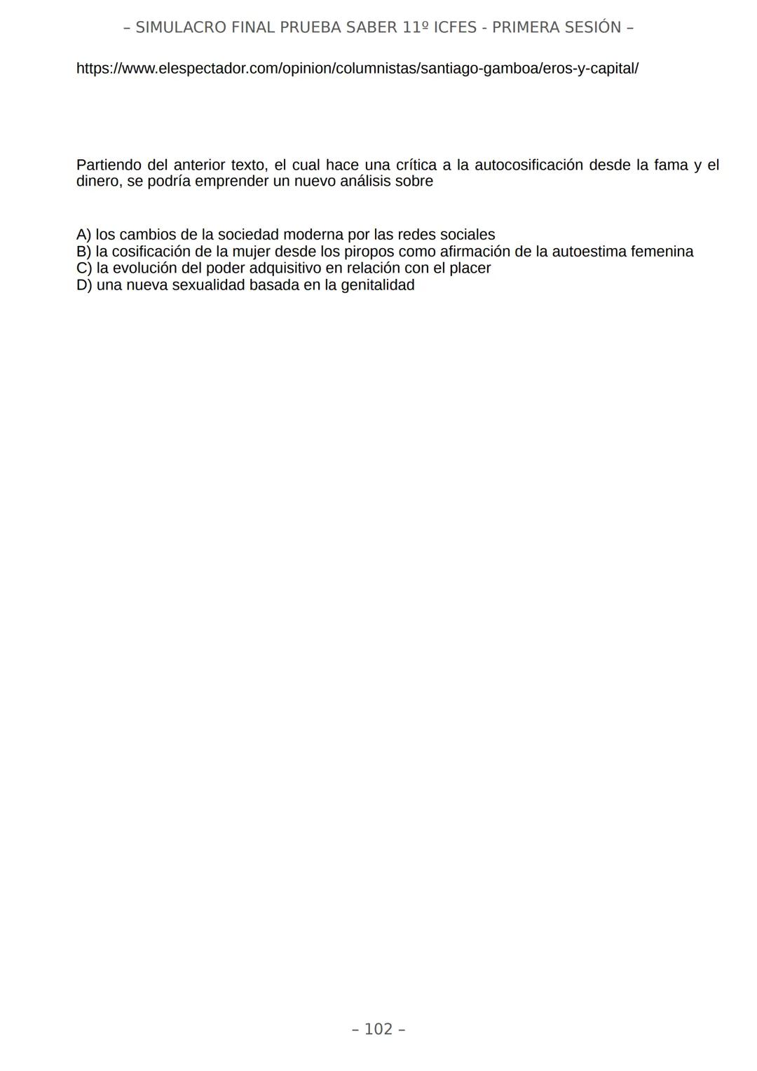 # SIMULACRO FILADD
filadd - SIMULACRO FINAL PRUEBA SABER 11º ICFES - PRIMERA SESIÓN -
¡Bienvenido/a al simulacro final de tu curso!
Llegó