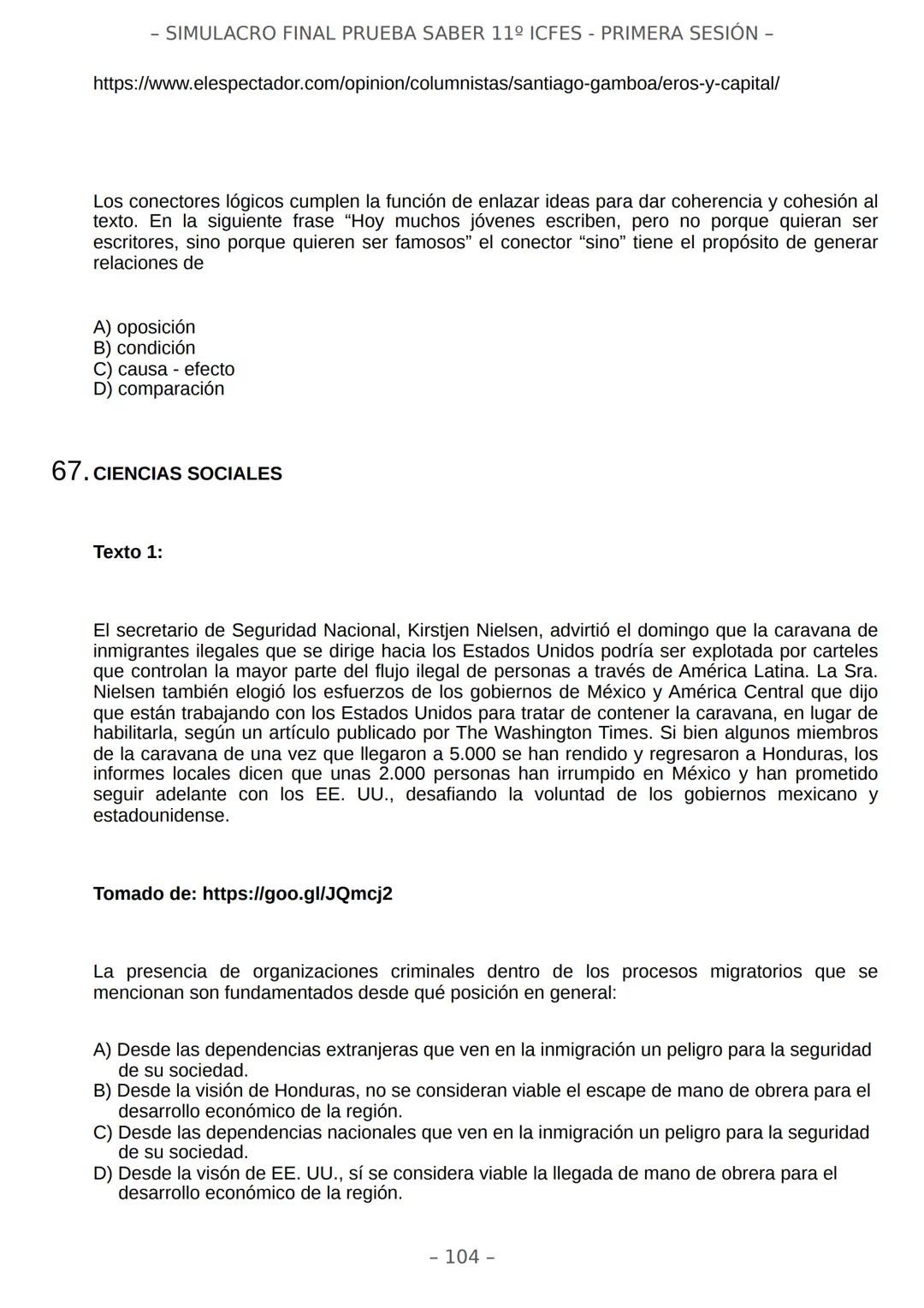 # SIMULACRO FILADD
filadd - SIMULACRO FINAL PRUEBA SABER 11º ICFES - PRIMERA SESIÓN -
¡Bienvenido/a al simulacro final de tu curso!
Llegó