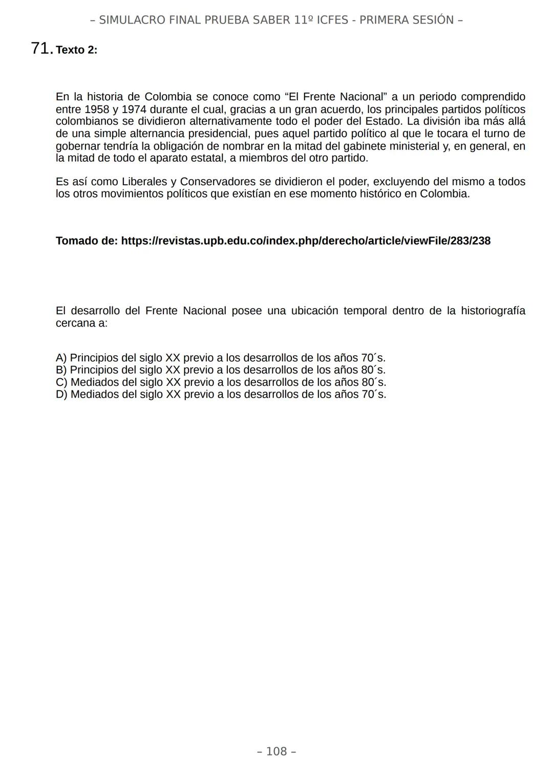 # SIMULACRO FILADD
filadd - SIMULACRO FINAL PRUEBA SABER 11º ICFES - PRIMERA SESIÓN -
¡Bienvenido/a al simulacro final de tu curso!
Llegó