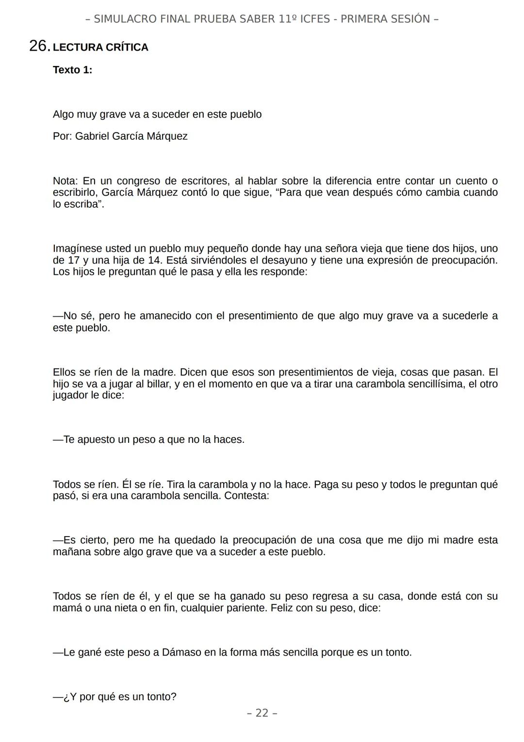 # SIMULACRO FILADD
filadd - SIMULACRO FINAL PRUEBA SABER 11º ICFES - PRIMERA SESIÓN -
¡Bienvenido/a al simulacro final de tu curso!
Llegó