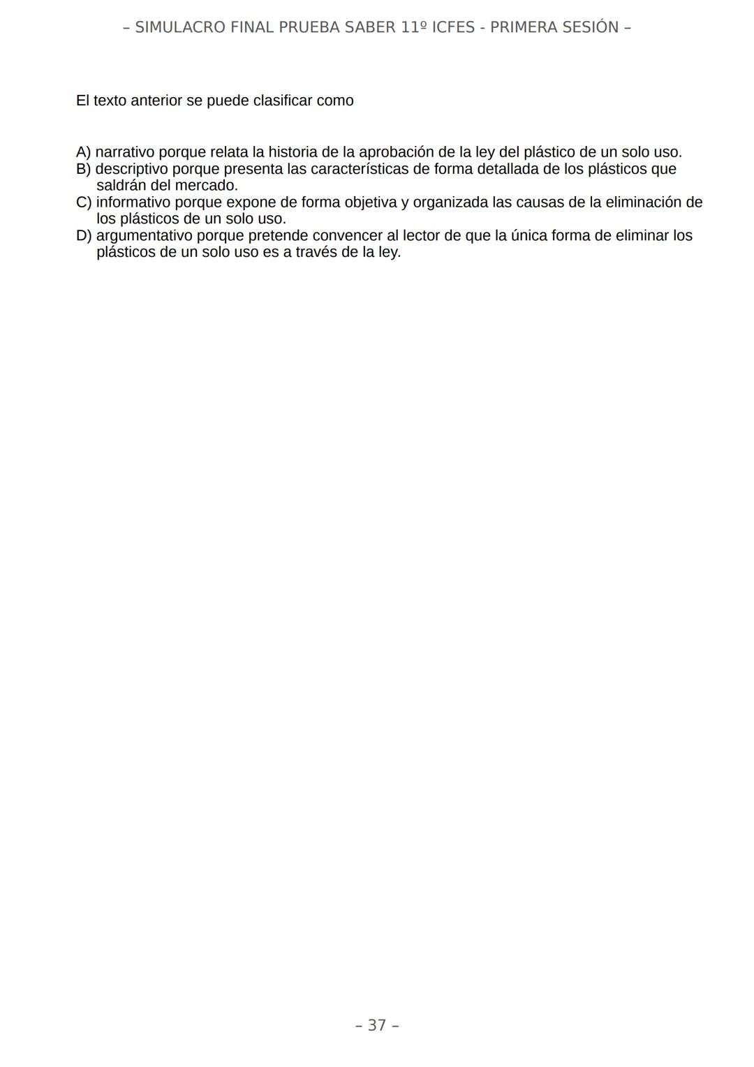# SIMULACRO FILADD
filadd - SIMULACRO FINAL PRUEBA SABER 11º ICFES - PRIMERA SESIÓN -
¡Bienvenido/a al simulacro final de tu curso!
Llegó