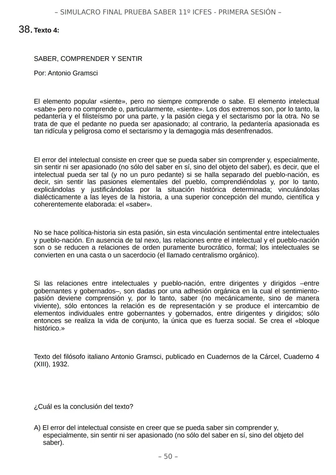 # SIMULACRO FILADD
filadd - SIMULACRO FINAL PRUEBA SABER 11º ICFES - PRIMERA SESIÓN -
¡Bienvenido/a al simulacro final de tu curso!
Llegó