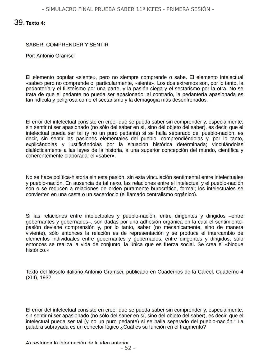 # SIMULACRO FILADD
filadd - SIMULACRO FINAL PRUEBA SABER 11º ICFES - PRIMERA SESIÓN -
¡Bienvenido/a al simulacro final de tu curso!
Llegó