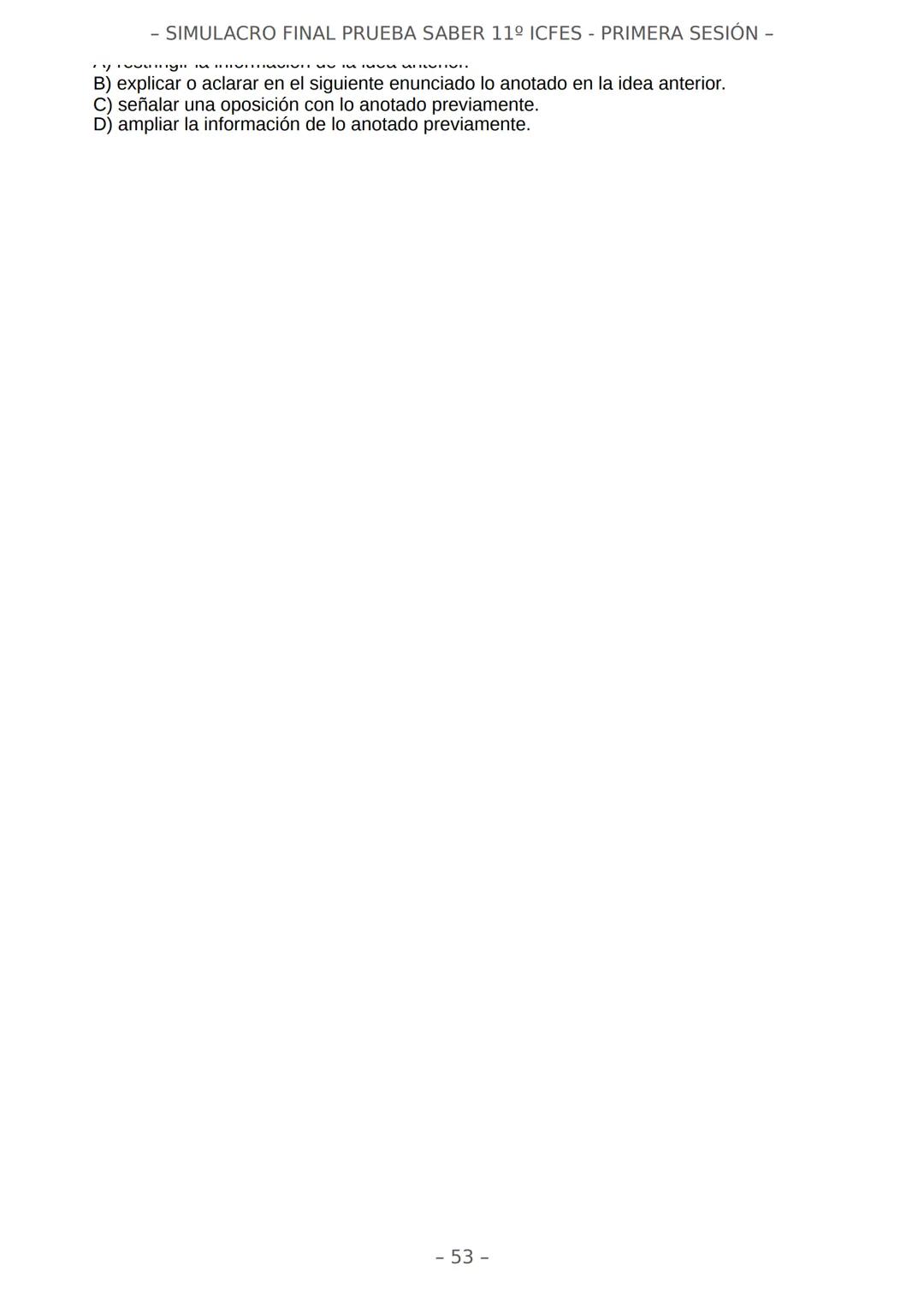 # SIMULACRO FILADD
filadd - SIMULACRO FINAL PRUEBA SABER 11º ICFES - PRIMERA SESIÓN -
¡Bienvenido/a al simulacro final de tu curso!
Llegó