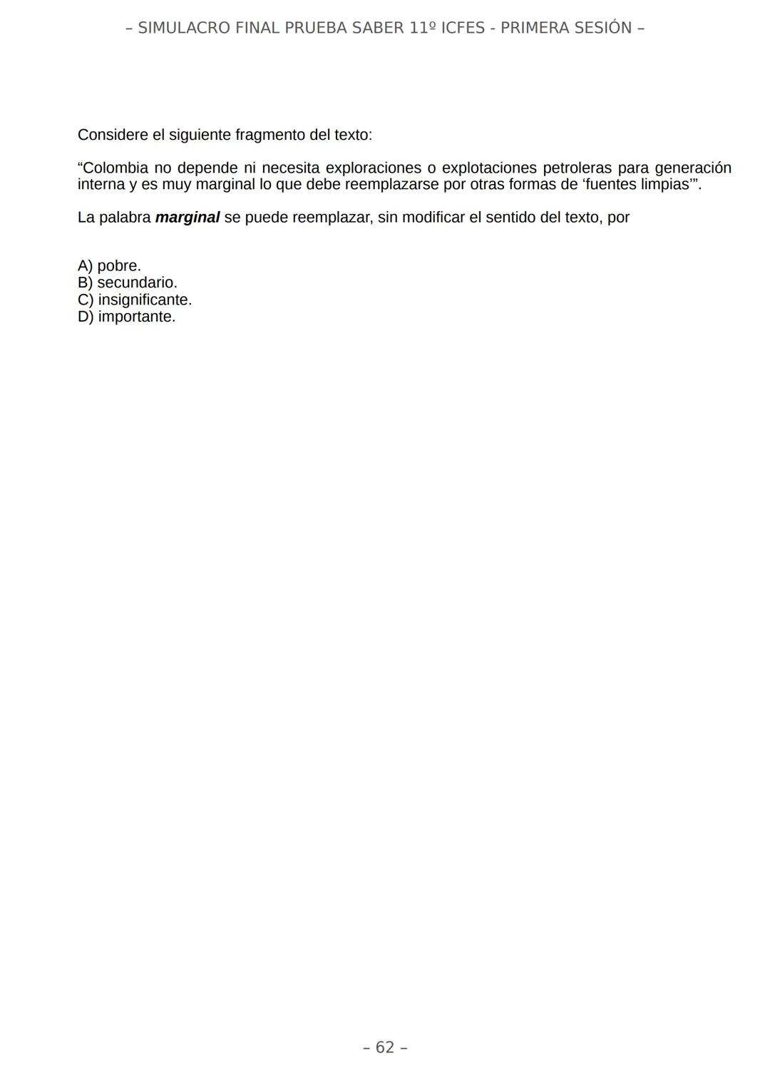 # SIMULACRO FILADD
filadd - SIMULACRO FINAL PRUEBA SABER 11º ICFES - PRIMERA SESIÓN -
¡Bienvenido/a al simulacro final de tu curso!
Llegó