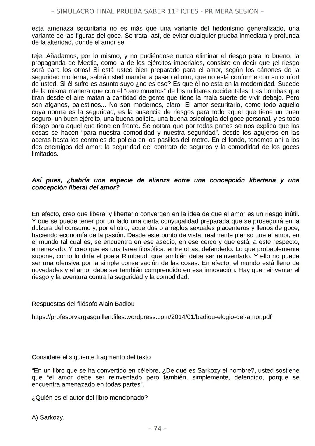 # SIMULACRO FILADD
filadd - SIMULACRO FINAL PRUEBA SABER 11º ICFES - PRIMERA SESIÓN -
¡Bienvenido/a al simulacro final de tu curso!
Llegó