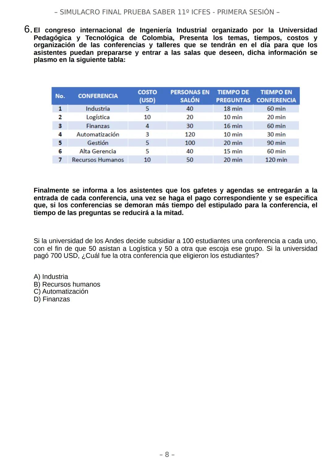 # SIMULACRO FILADD
filadd - SIMULACRO FINAL PRUEBA SABER 11º ICFES - PRIMERA SESIÓN -
¡Bienvenido/a al simulacro final de tu curso!
Llegó