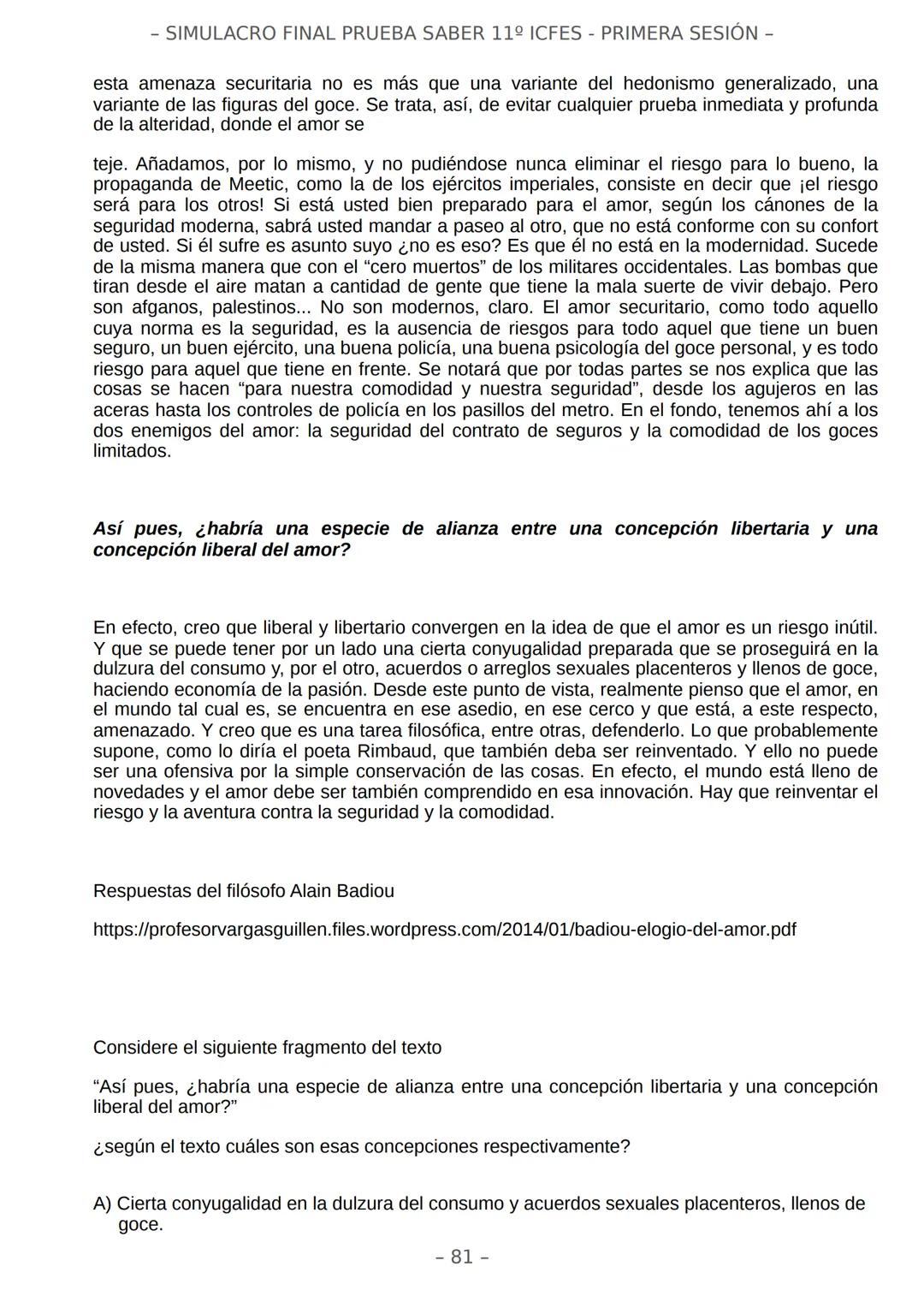 # SIMULACRO FILADD
filadd - SIMULACRO FINAL PRUEBA SABER 11º ICFES - PRIMERA SESIÓN -
¡Bienvenido/a al simulacro final de tu curso!
Llegó
