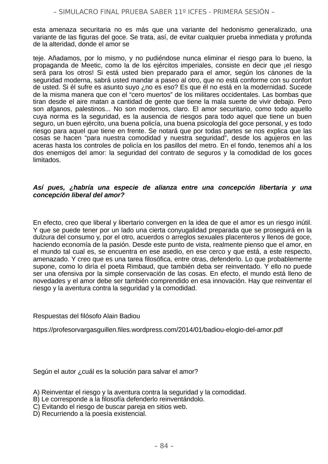 # SIMULACRO FILADD
filadd - SIMULACRO FINAL PRUEBA SABER 11º ICFES - PRIMERA SESIÓN -
¡Bienvenido/a al simulacro final de tu curso!
Llegó