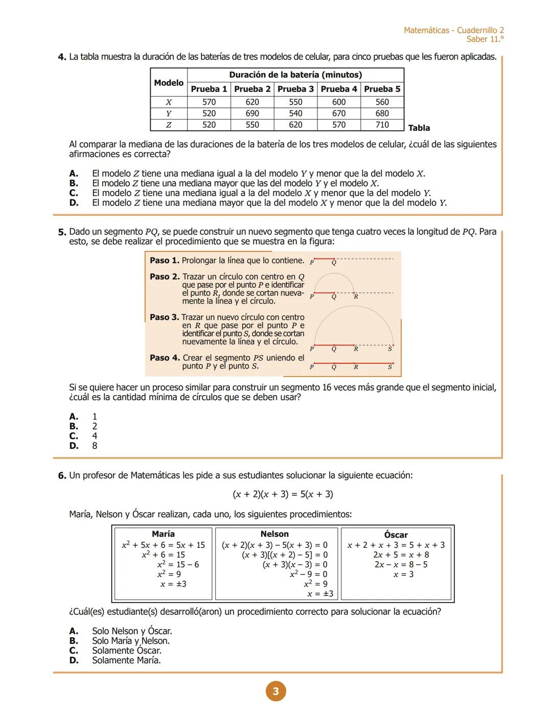 MINISTERIO DE EDUCACIÓN
NACIONAL
M112
Matemáticas
Cuadernillo 2 2023
G11.M.E
11.°
GRADO
07
¡Hola!
Queremos agradecer tu participación. Antes