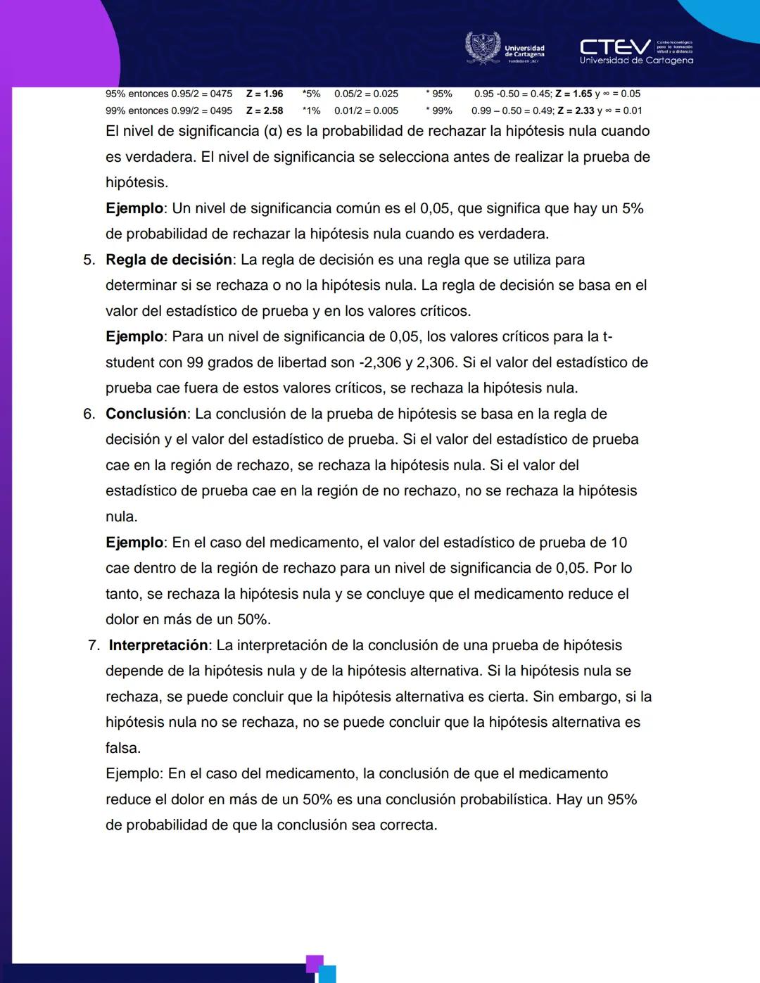 UNIVERSIDAD DE CARTAGENA
FACULTAD DE CIENCIAS ECONÓMICAS
ESTADÍSTICA II
MÓDULO 3
PRUEBA DE HIPÓTESIS
Introducción
Las pruebas de hipótesis s