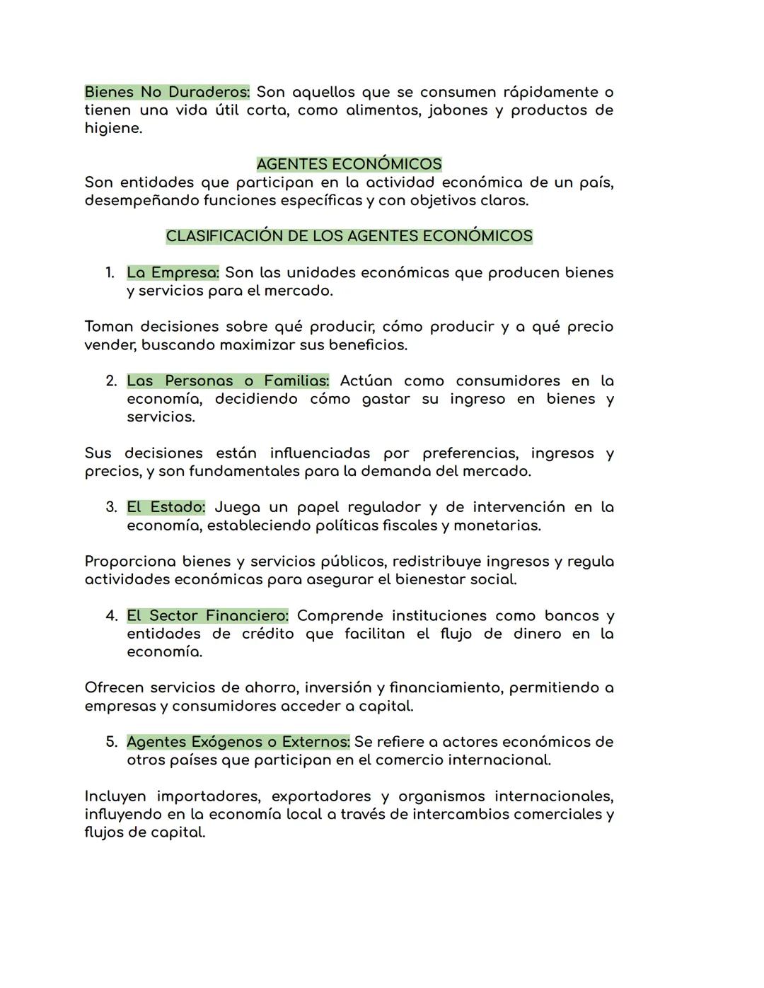 Bienes No Duraderos: Son aquellos que se consumen rápidamente o
tienen una vida útil corta, como alimentos, jabones y productos de
higiene.
