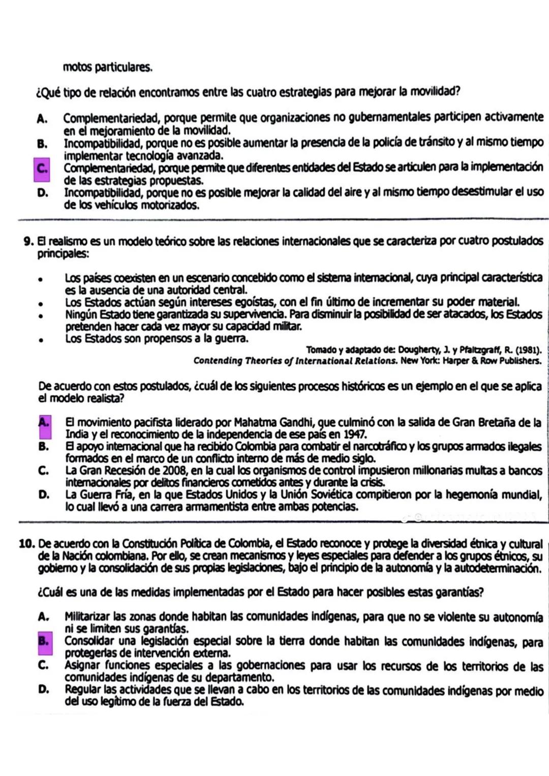 habrá dinero suficiente para ejecutar la obra.
¿Qué aspecto descrito anteriormente obstaculiza el desarrollo del acueducto?
A. El aspecto so