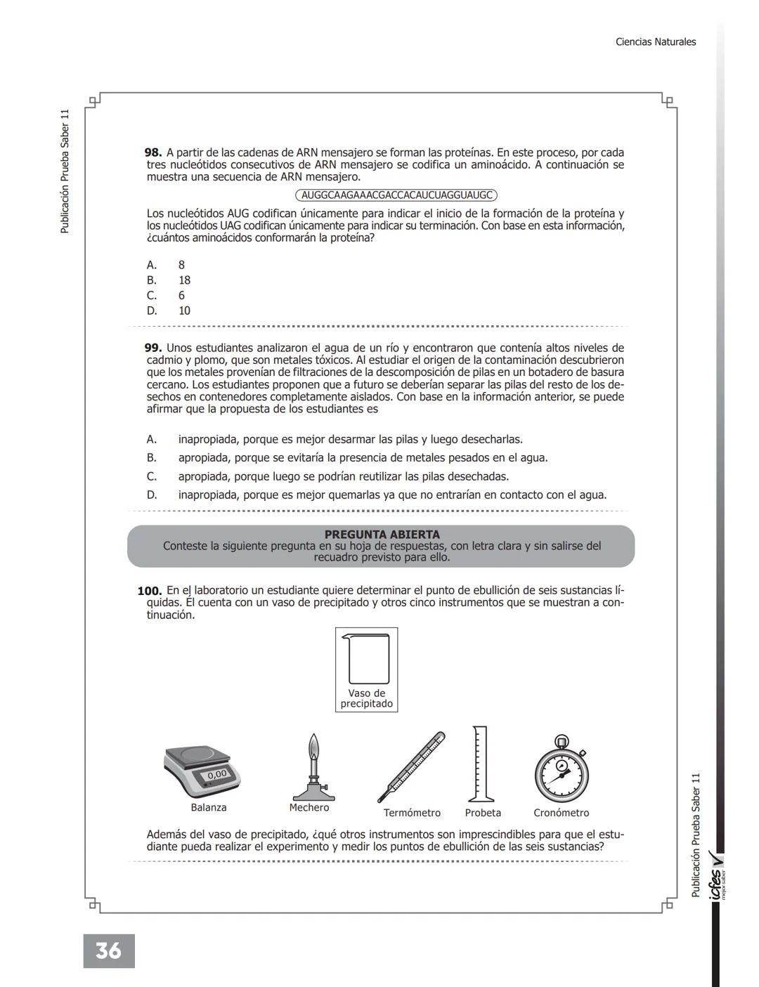 C.
UNIVÉRSATE
NUESTRO MEJOR RESULTADO ERES TÚ!
PREGUNTAS TIPO
ICFES CON RESPUESTAS
Pre-ICFESaber 11°
Con Profesores Universidad Nacional
UNI