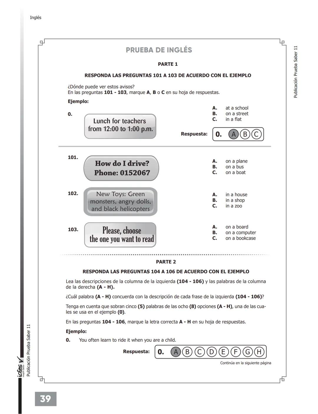 C.
UNIVÉRSATE
NUESTRO MEJOR RESULTADO ERES TÚ!
PREGUNTAS TIPO
ICFES CON RESPUESTAS
Pre-ICFESaber 11°
Con Profesores Universidad Nacional
UNI