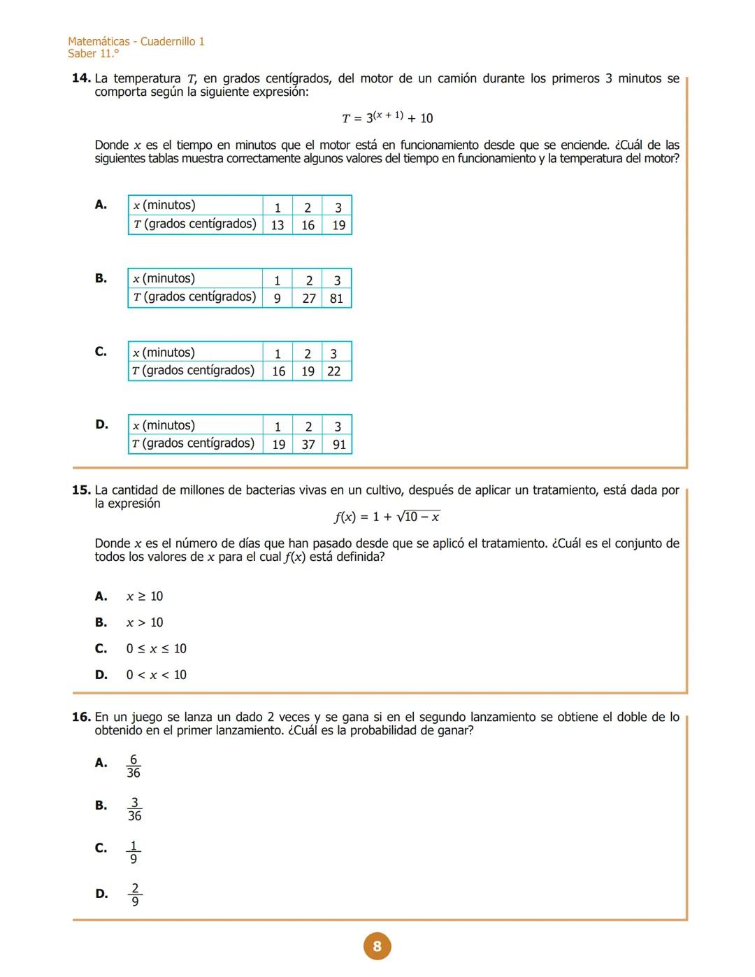 MINISTERIO DE EDUCACIÓN
NACIONAL
G11.M.D
M111
Matemáticas
Cuadernillo 1 2023
11.°
GRADO
07
¡Hola!
Queremos agradecer tu participación. Antes