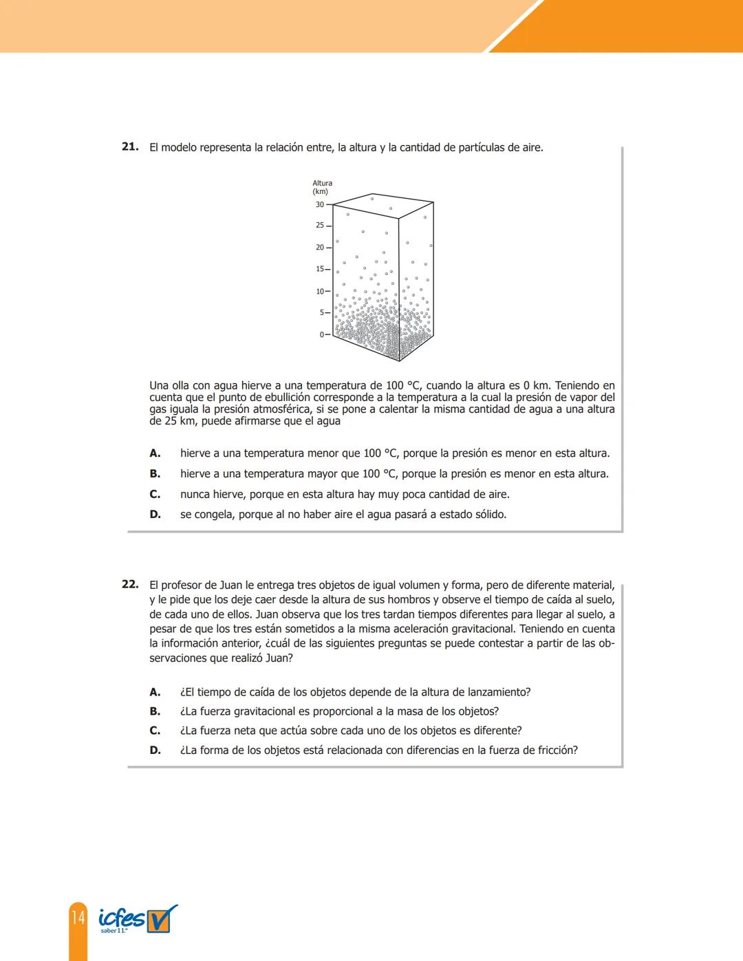 Cuadernillo de preguntas
Saber 11.°
Prueba de Ciencias
Naturales
MINEDUCACIÓN
icfes
mejor saber
TODOS POR UN
NUEVO PAÍS
PAZ EQUIDAD EDUCACIO