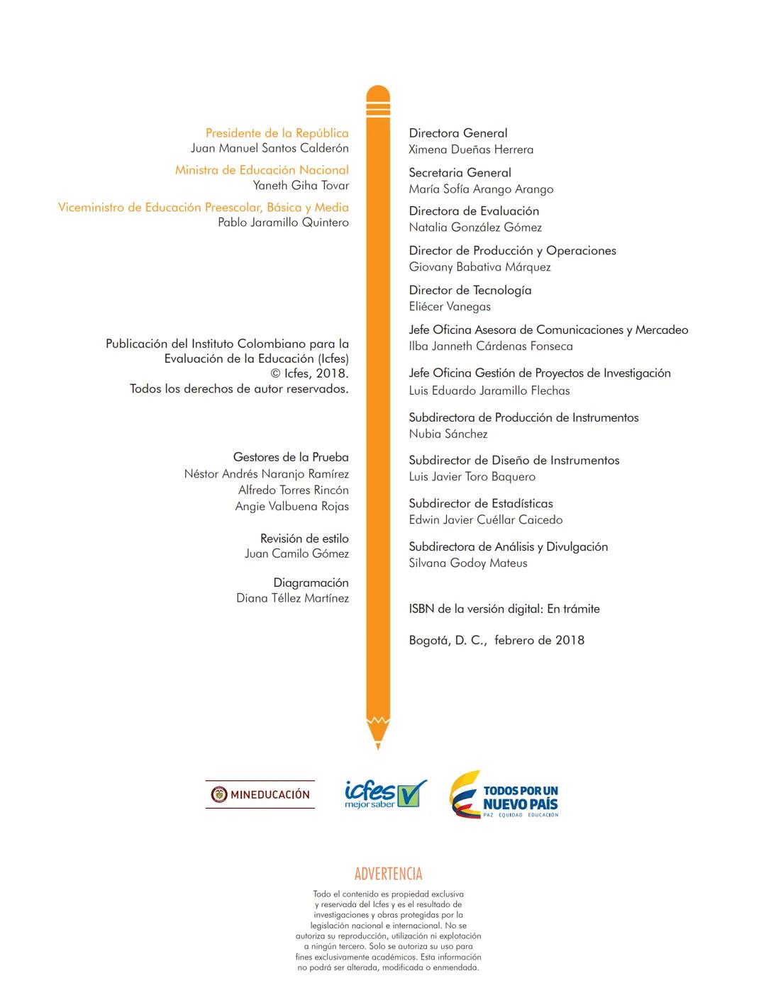 Cuadernillo de preguntas
Saber 11.°
Prueba de Ciencias
Naturales
MINEDUCACIÓN
icfes
mejor saber
TODOS POR UN
NUEVO PAÍS
PAZ EQUIDAD EDUCACIO