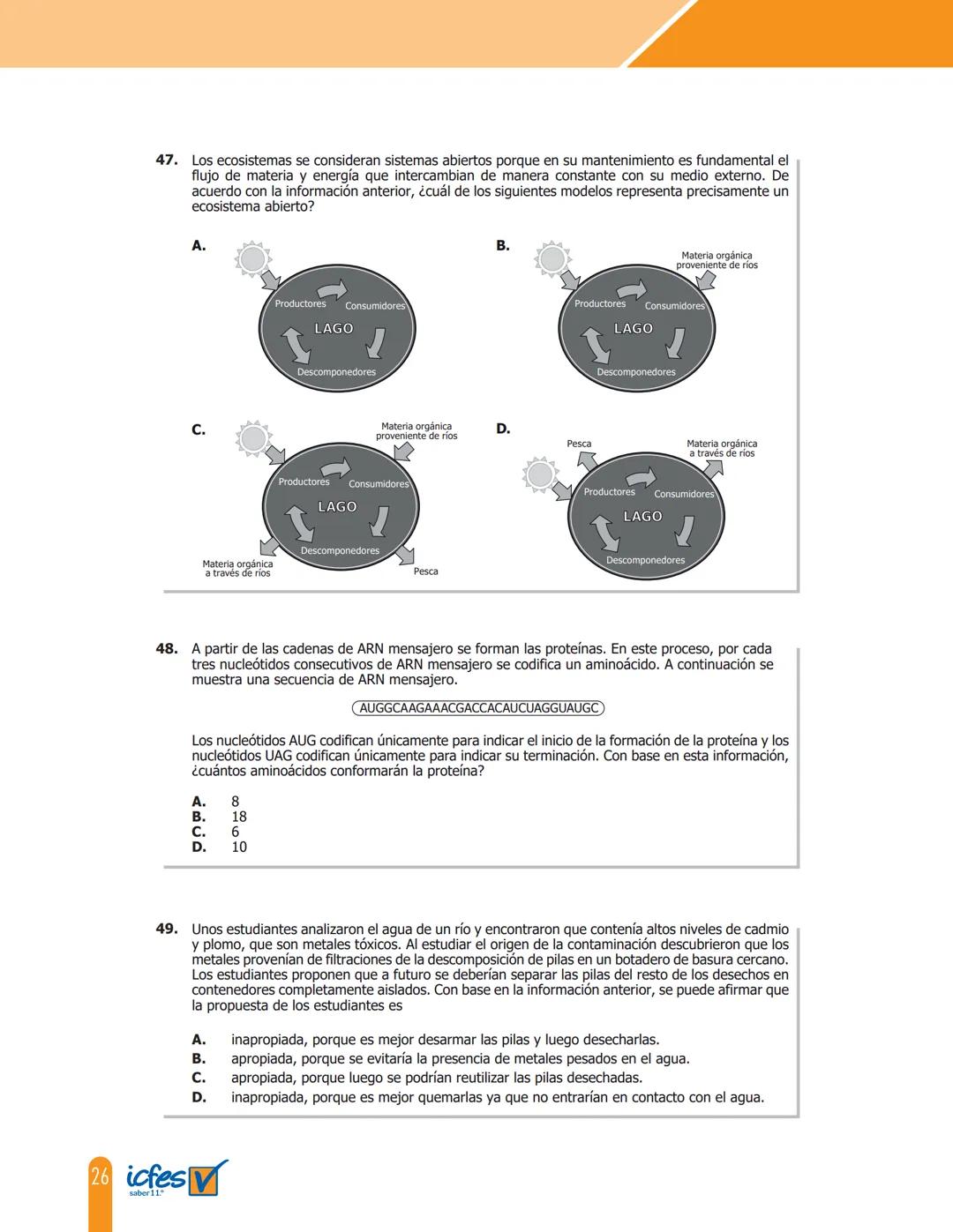 Cuadernillo de preguntas
Saber 11.°
Prueba de Ciencias
Naturales
MINEDUCACIÓN
icfes
mejor saber
TODOS POR UN
NUEVO PAÍS
PAZ EQUIDAD EDUCACIO
