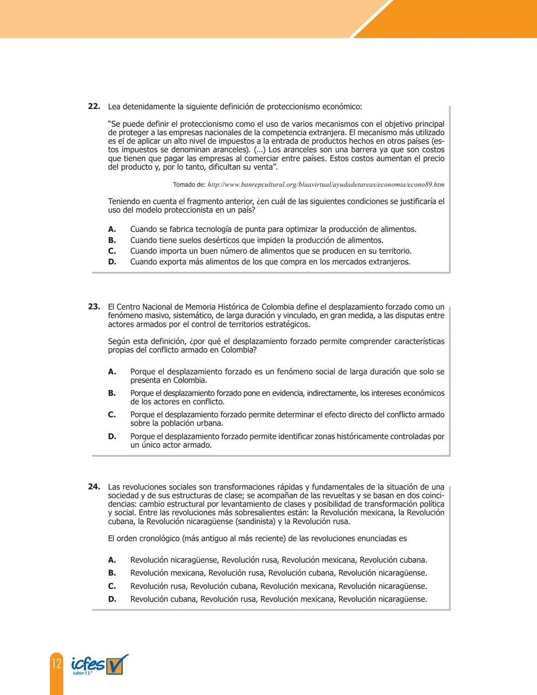 Cuadernillo de preguntas
Saber 11.°
Prueba de Sociales y Ciudadanas
MINEDUCACIÓN
icfes
mejor saber
TODOS POR UN
NUEVO PAÍS
PAZ EQUIDAD EDUCA