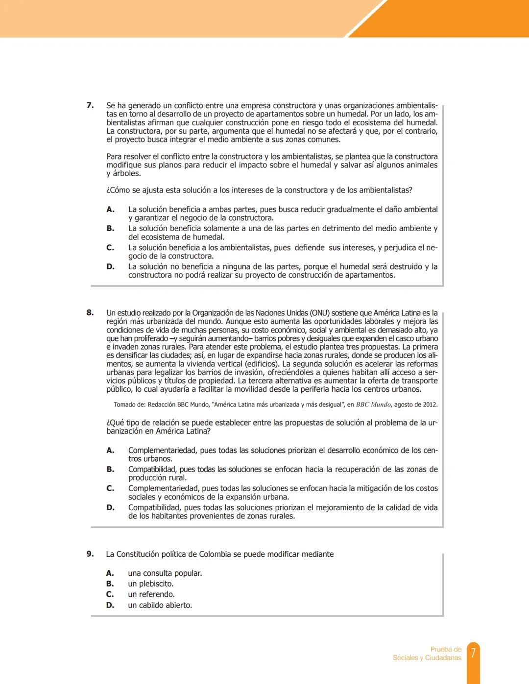 Cuadernillo de preguntas
Saber 11.°
Prueba de Sociales y Ciudadanas
MINEDUCACIÓN
icfes
mejor saber
TODOS POR UN
NUEVO PAÍS
PAZ EQUIDAD EDUCA