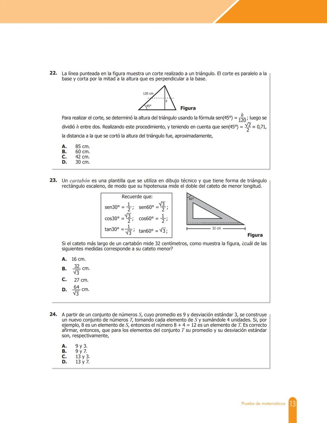 Cuadernillo de preguntas
Saber 11.°
Prueba de matemáticas
icfes
saber 11.°
GOBIERNO
DE COLOMBIA
MINEDUCACIÓN icfes
mejor saber Presidente de