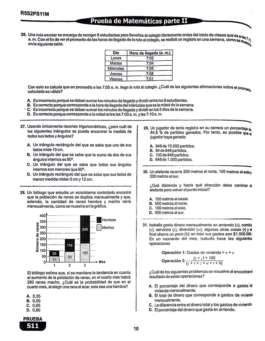 2
La
Evaluación
S11
Evaluación por Desempeño en Competencias
Segunda sesión
En el siguiente cuadro se muestran las pruebas que conforman el