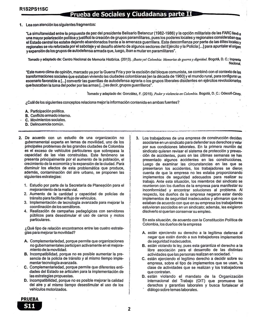 2
La
Evaluación
S11
Evaluación por Desempeño en Competencias
Segunda sesión
En el siguiente cuadro se muestran las pruebas que conforman el