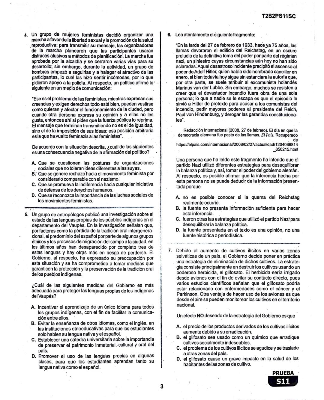 2
La
Evaluación
S11
Evaluación por Desempeño en Competencias
Segunda sesión
En el siguiente cuadro se muestran las pruebas que conforman el