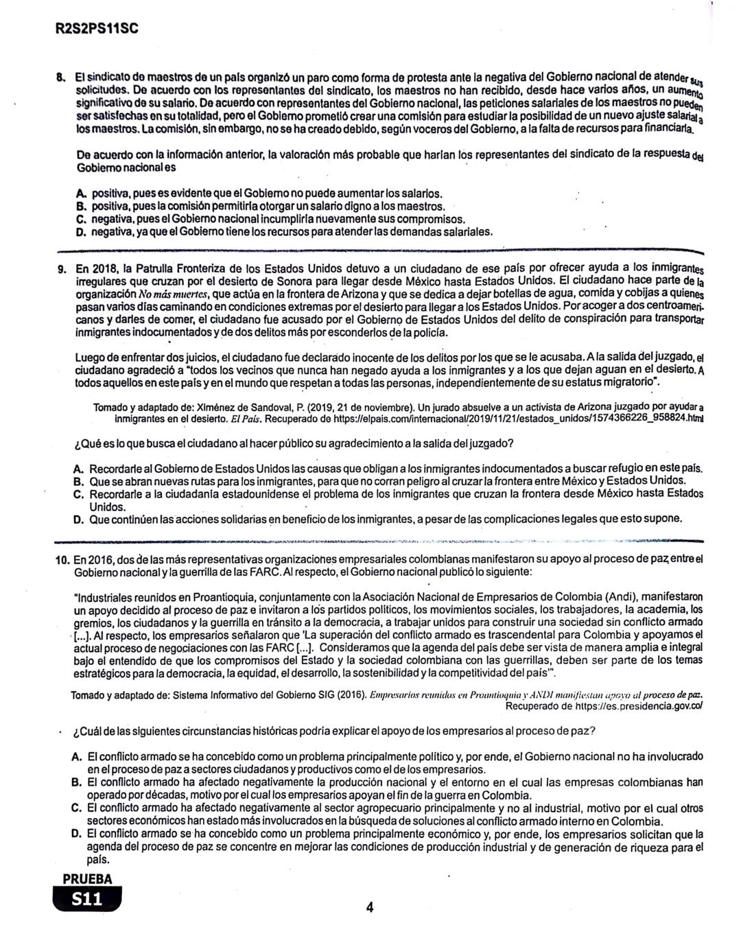 2
La
Evaluación
S11
Evaluación por Desempeño en Competencias
Segunda sesión
En el siguiente cuadro se muestran las pruebas que conforman el
