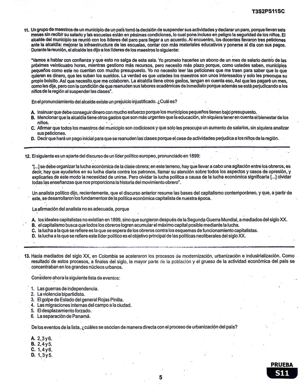 2
La
Evaluación
S11
Evaluación por Desempeño en Competencias
Segunda sesión
En el siguiente cuadro se muestran las pruebas que conforman el