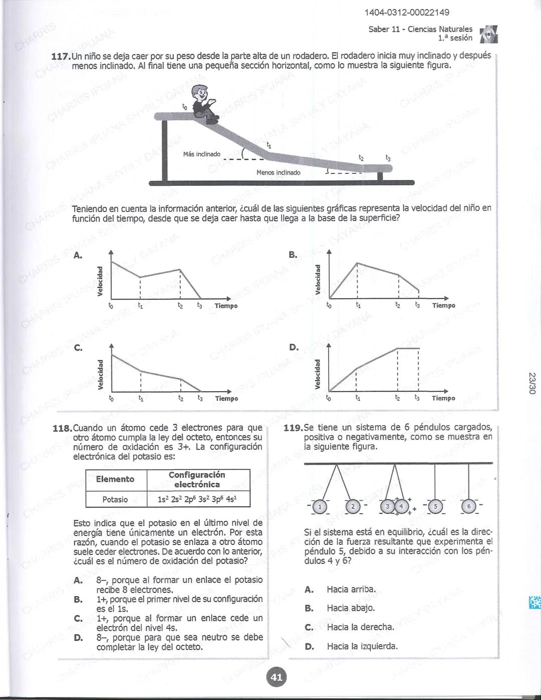 ## icfes 01
## MATEMÁTICAS
1404-0212-00022149
1. Una frutería ofrece jugos en agua con un 60% de agua y un 40% de extracto de fruta. Para pr