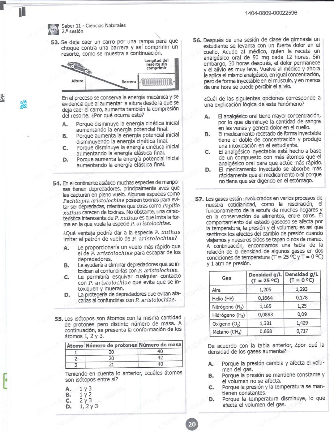 ## icfes
DCAC202312P00038761029
000865969
1404-0209-00022596
AC202311103886
Examen
## Saber 11°
20231
INDIVIDUALES icfes
### Páramo