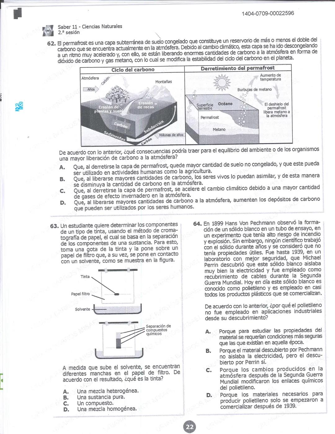 ## icfes
DCAC202312P00038761029
000865969
1404-0209-00022596
AC202311103886
Examen
## Saber 11°
20231
INDIVIDUALES icfes
### Páramo