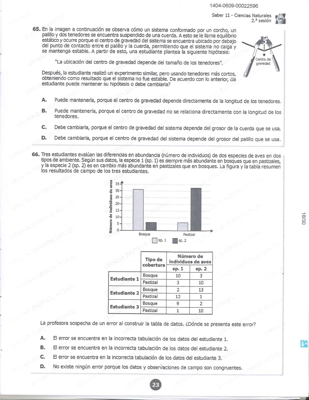 ## icfes
DCAC202312P00038761029
000865969
1404-0209-00022596
AC202311103886
Examen
## Saber 11°
20231
INDIVIDUALES icfes
### Páramo