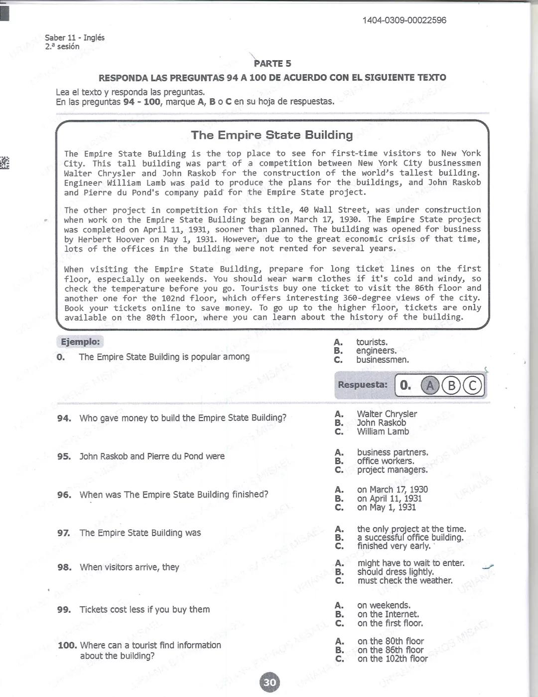 ## icfes
DCAC202312P00038761029
000865969
1404-0209-00022596
AC202311103886
Examen
## Saber 11°
20231
INDIVIDUALES icfes
### Páramo