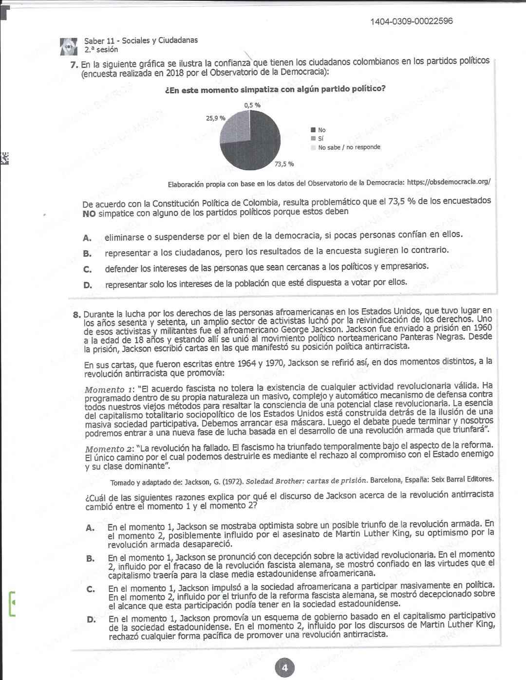 ## icfes
DCAC202312P00038761029
000865969
1404-0209-00022596
AC202311103886
Examen
## Saber 11°
20231
INDIVIDUALES icfes
### Páramo