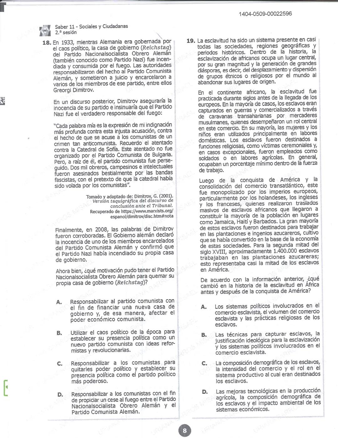 ## icfes
DCAC202312P00038761029
000865969
1404-0209-00022596
AC202311103886
Examen
## Saber 11°
20231
INDIVIDUALES icfes
### Páramo