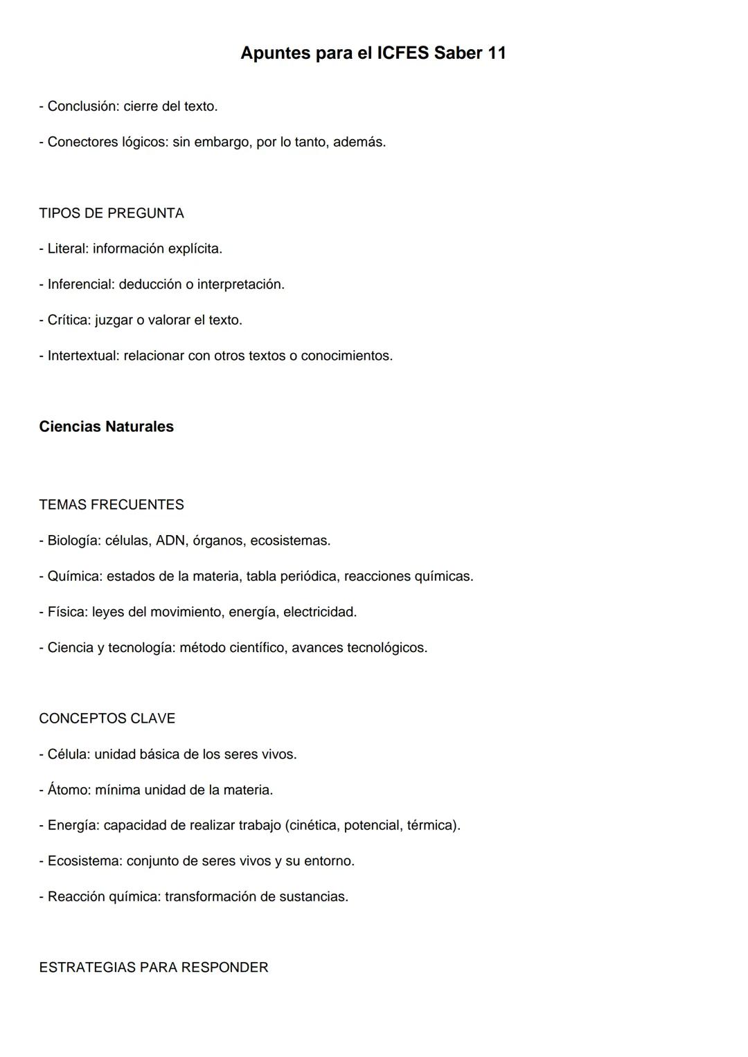 Lectura Crítica
Apuntes para el ICFES Saber 11
¿QUÉ EVALÚA ESTA PRUEBA?
- Comprensión de textos.
- Identificación de ideas principales y sec