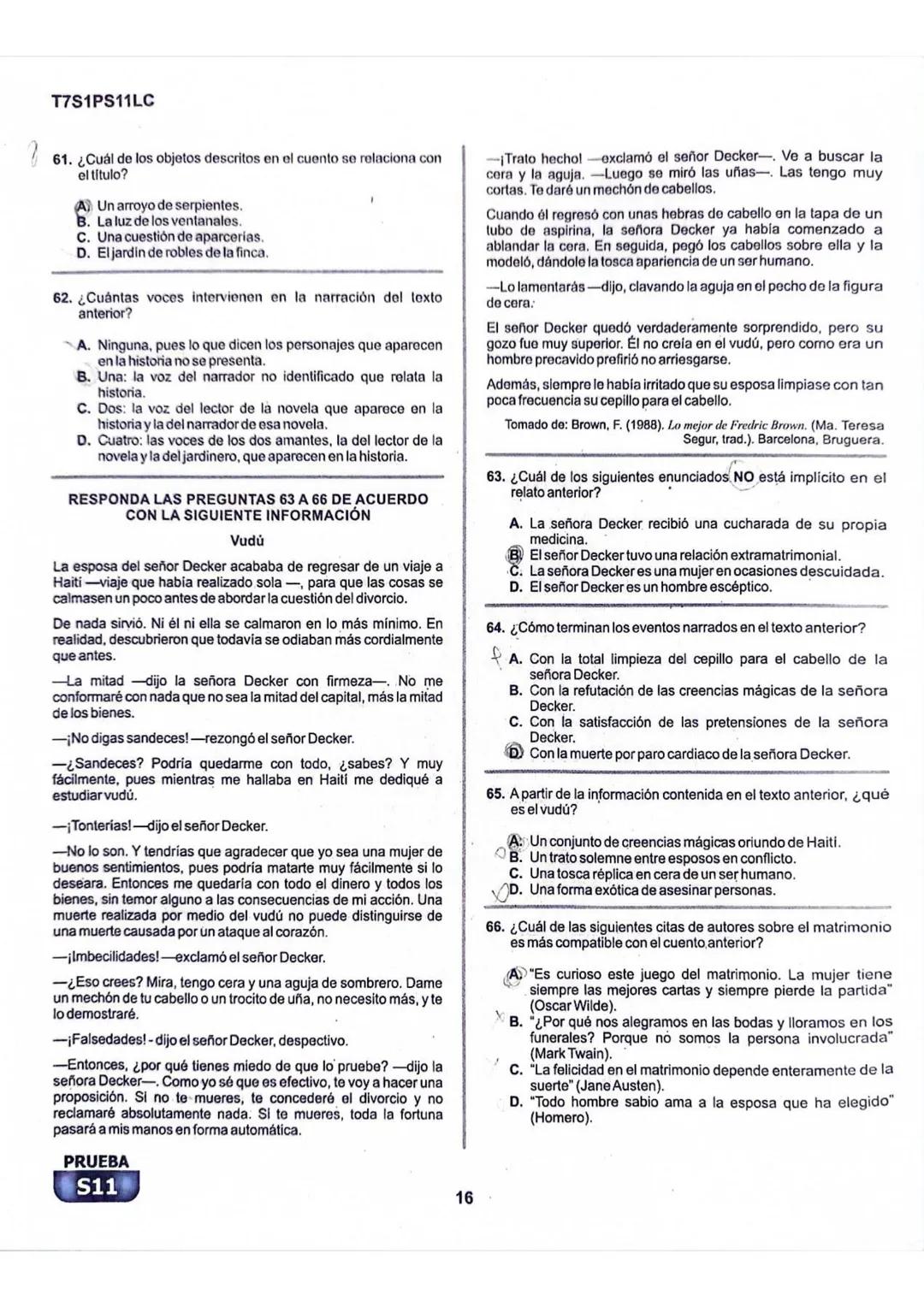 La
Evaluación
S11
Evaluación por Desempeño en Competencias
Primera sesión
En el siguiente cuadro se muestran las pruebas que conforman el ex