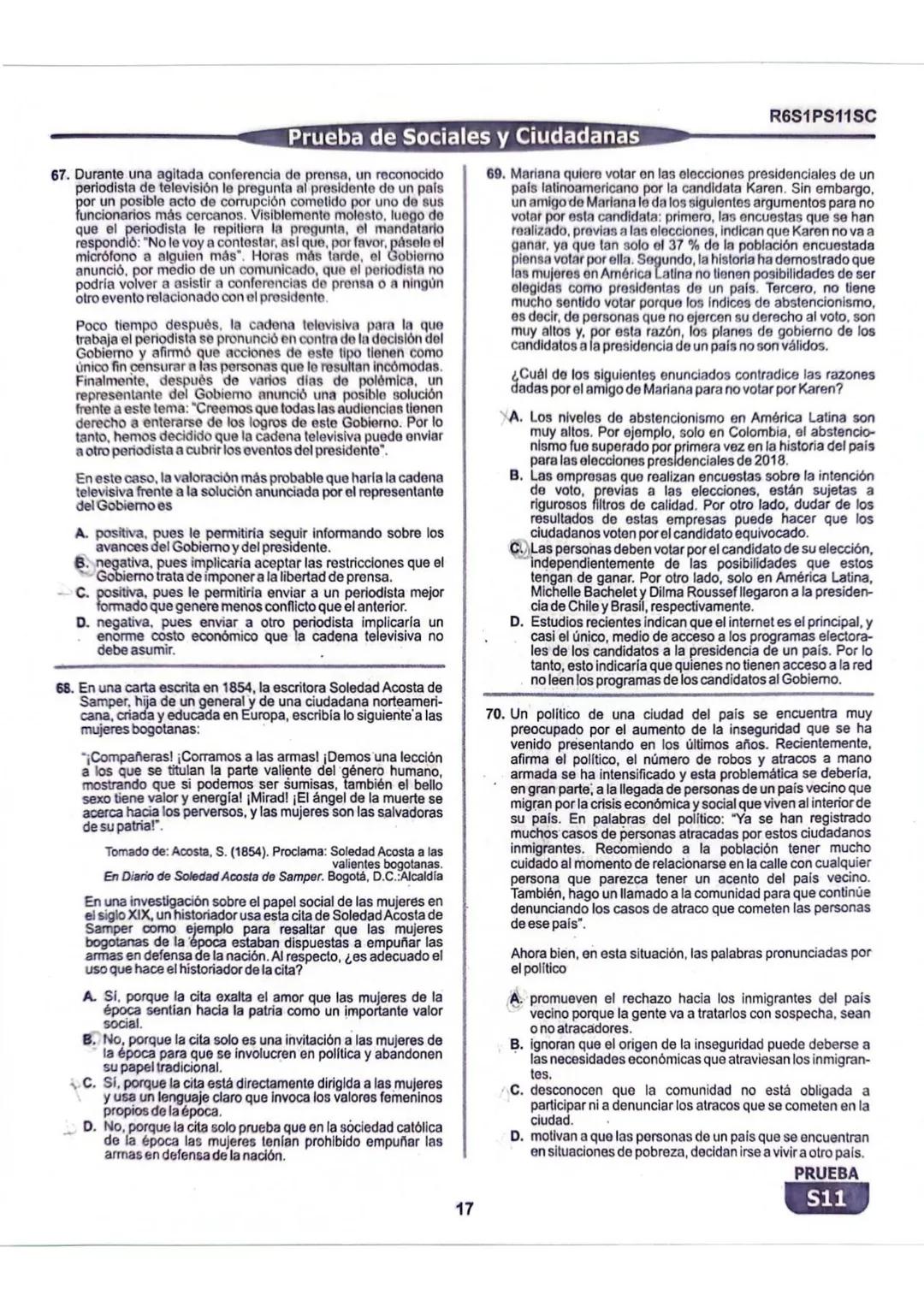 La
Evaluación
S11
Evaluación por Desempeño en Competencias
Primera sesión
En el siguiente cuadro se muestran las pruebas que conforman el ex